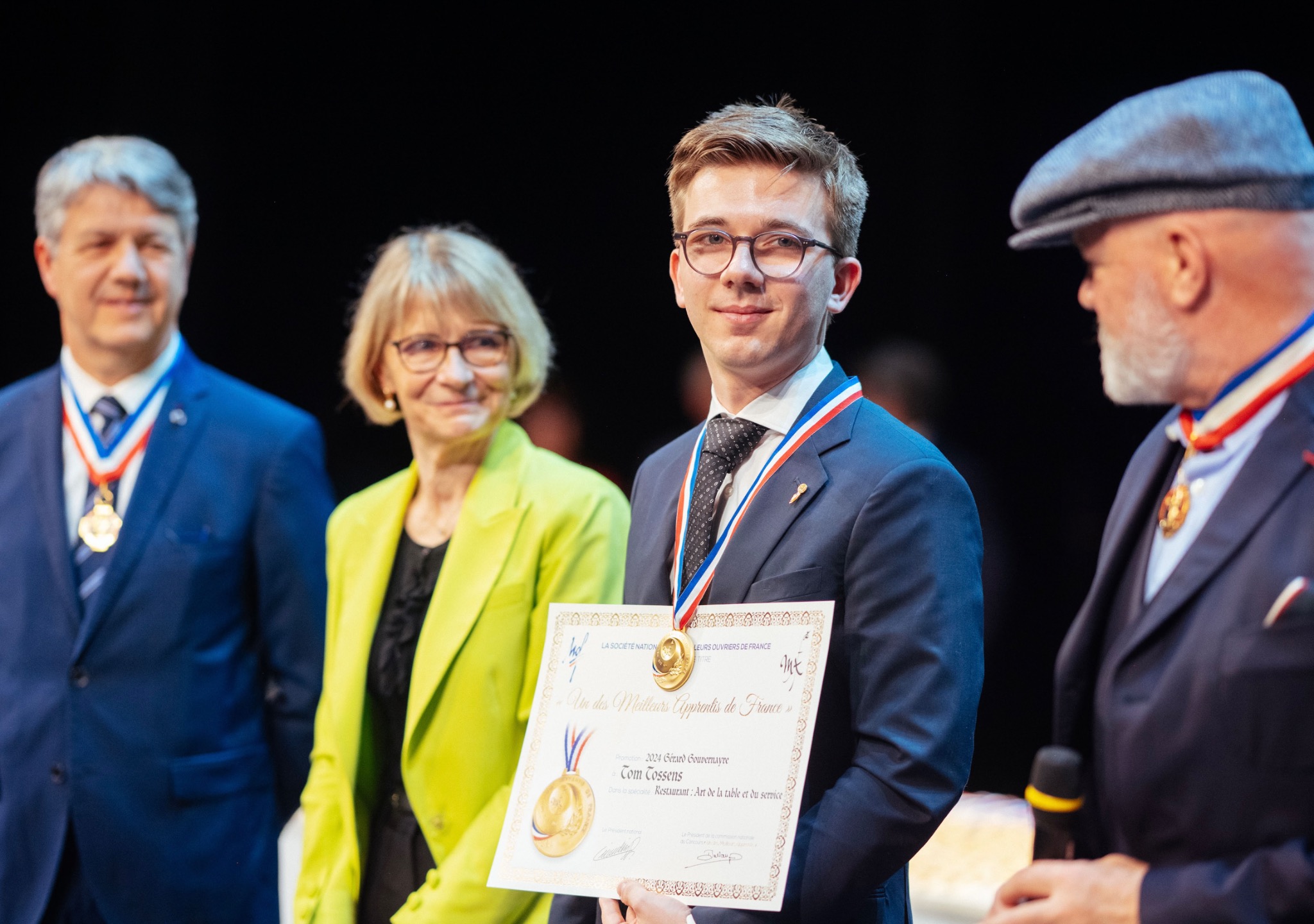Tom Tossens lors de la cérémonie des Meilleurs Apprentis de France